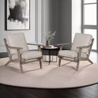 Sedia Royal Hampton in legno di mango lavorata a mano con seduta imbottita e gambe angolate