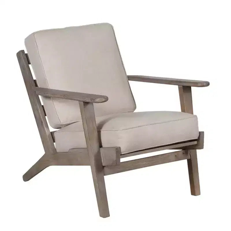 Sedia Royal Hampton in legno di mango lavorata a mano con seduta imbottita e gambe angolate