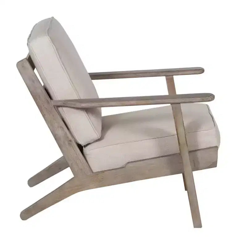 Sedia Royal Hampton in legno di mango lavorata a mano con seduta imbottita e gambe angolate
