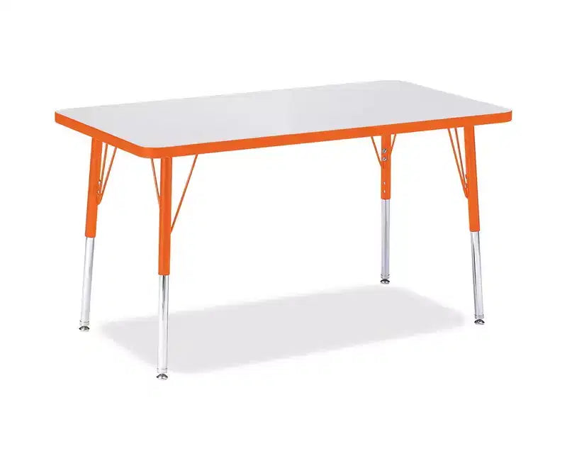 Jonti-Craft Berries Adult Height Color Edge Rectangle Table (24 x 36) in Orange