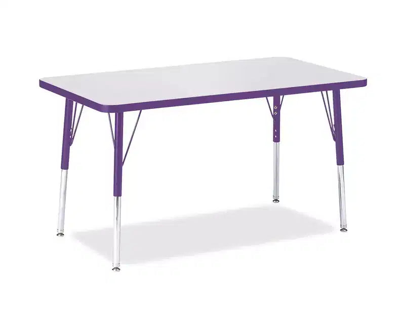 Jonti-Craft Berries Tavolo rettangolare con bordo colorato altezza adulto (61 x 91 cm) in viola