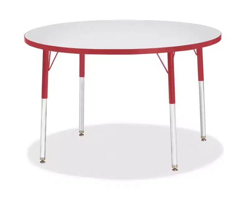 Jonti-Craft Berries Tavolo rotondo per adulti in laminato grigio 42 x 42 pollici Rosso