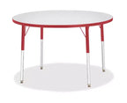Jonti-Craft Berries Tavolo rotondo per adulti in laminato grigio 42 x 42 pollici Rosso