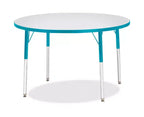 Jonti-Craft Berries Tavolo rotondo con bordo colorato altezza adulto 42 x 42 in blu