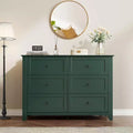 Acekool Dressers 6-Drawer Tall Dresser Organizer, Deep Storage Chest, Handles, Modern Farmhouse for Bedroom, Closet, Living Room, Green