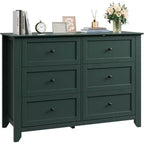 Acekool Dressers 6-Drawer Tall Dresser Organizer, Deep Storage Chest, Handles, Modern Farmhouse for Bedroom, Closet, Living Room, Green