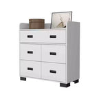 Comò Okak per Camera da Letto con Doppio Cassetto e 4 Cassetti Singoli, Cassettiera in Legno Organizzatore per Armadio per Soggiorno Corridoio