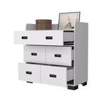 Comò Okak per Camera da Letto con Doppio Cassetto e 4 Cassetti Singoli, Cassettiera in Legno Organizzatore per Armadio per Soggiorno Corridoio
