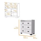 Comò Okak per Camera da Letto con Doppio Cassetto e 4 Cassetti Singoli, Cassettiera in Legno Organizzatore per Armadio per Soggiorno Corridoio
