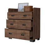 Comò Okak per Camera da Letto con Doppio Cassetto e 4 Cassetti Singoli, Cassettiera in Legno Organizzatore per Armadio per Soggiorno Corridoio