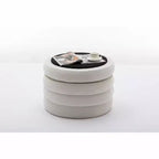 Okak Modern Round Storage Ottoman Bench Vanity Chair Soft Velvet Upholstered Footrest Stool With Wooden Shelving for Couch Bedroom Entrance