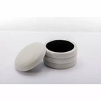 Okak Modern Round Storage Ottoman Bench Vanity Chair Soft Velvet Upholstered Footrest Stool With Wooden Shelving for Couch Bedroom Entrance