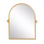 MAYEERTY Gold Metal Frame Right-Angle Arched Wall Mounted Accent Mirror 36 x 24 x 2
