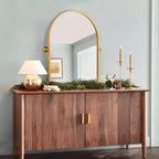 MAYEERTY Gold Metal Frame Right-Angle Arched Wall Mounted Accent Mirror 36 x 24 x 2