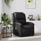 vidaXL Black Massage Recliner Chair - Adjustable Backrest & Footrest for Ultimate Relaxation