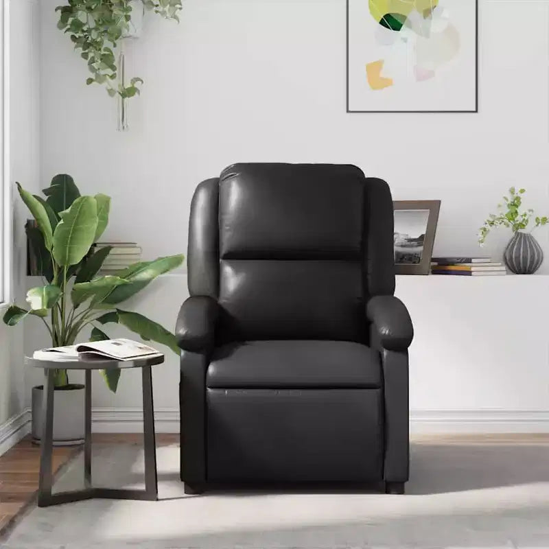 vidaXL Black Massage Recliner Chair - Adjustable Backrest & Footrest for Ultimate Relaxation