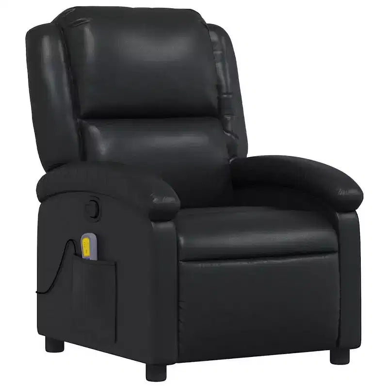 vidaXL Black Massage Recliner Chair - Adjustable Backrest & Footrest for Ultimate Relaxation