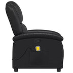 vidaXL Black Massage Recliner Chair - Adjustable Backrest & Footrest for Ultimate Relaxation