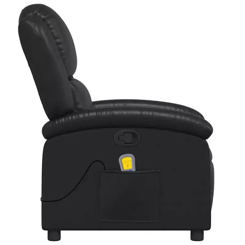 vidaXL Black Massage Recliner Chair - Adjustable Backrest & Footrest for Ultimate Relaxation