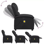 vidaXL Black Massage Recliner Chair - Adjustable Backrest & Footrest for Ultimate Relaxation