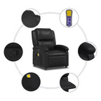 vidaXL Black Massage Recliner Chair - Adjustable Backrest & Footrest for Ultimate Relaxation