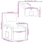 vidaXL Recliner Chair Wingback Reclining Sofa Seating Furniture Real Leather - Cream Manual Push Back No Massage