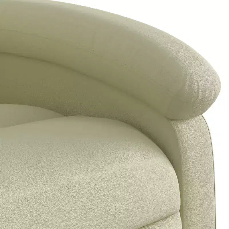 vidaXL Recliner Chair Wingback Reclining Sofa Seating Furniture Real Leather - Cream Manual Push Back No Massage