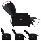 vidaXL Massage Recliner Chair Black Faux leather, metal, plywood Single