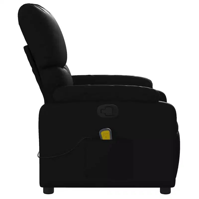 vidaXL Massage Recliner Chair Black Faux leather, metal, plywood Single