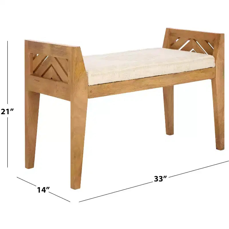 Hamburg Wood Bench - BCH3702 - Beige/Natural - Safavieh