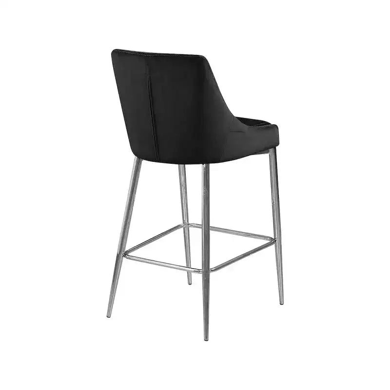 Meridian Furniture, Sgabello Karina in velluto nero, set da 2