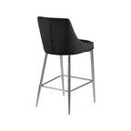Meridian Furniture, Sgabello Karina in velluto nero, set da 2