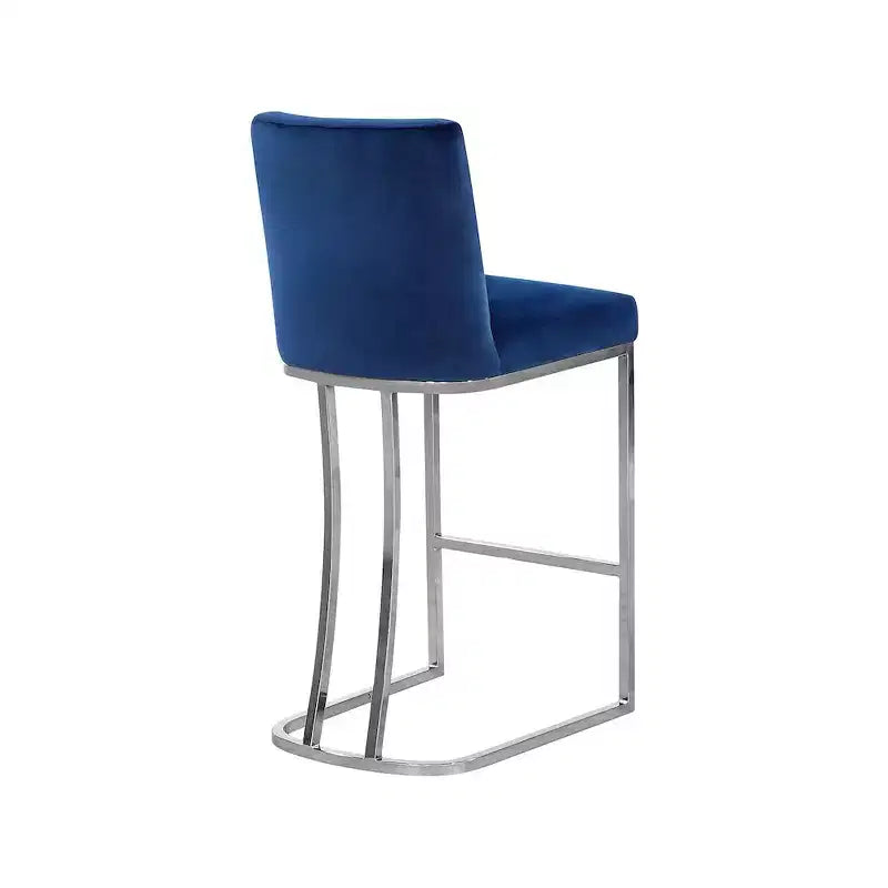 Meridian Furniture, Sgabello in velluto blu Heidi