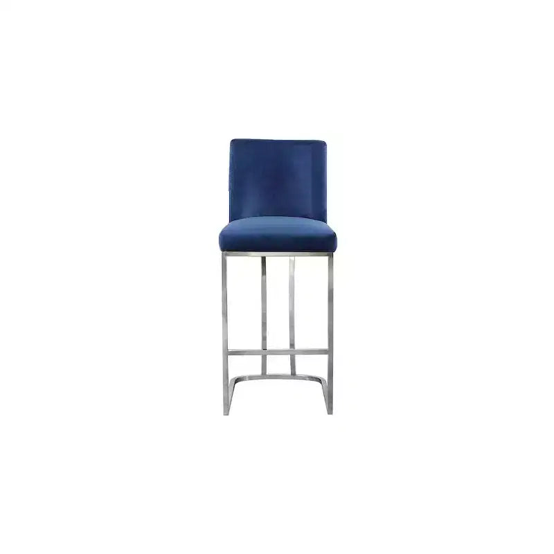 Meridian Furniture, Sgabello in velluto blu Heidi