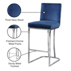 Meridian Furniture, Sgabello in velluto blu Heidi