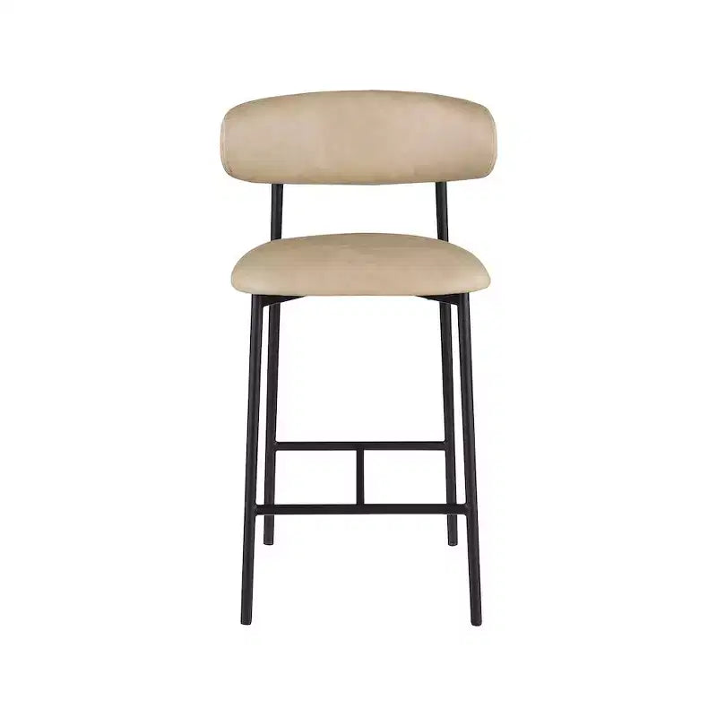 Meridian Furniture,Lupita Tan Vegan Leather Counter Stool, Set of 2