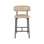 Meridian Furniture,Lupita Tan Vegan Leather Counter Stool, Set of 2