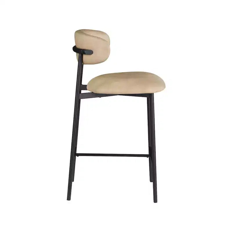 Meridian Furniture,Lupita Tan Vegan Leather Counter Stool, Set of 2