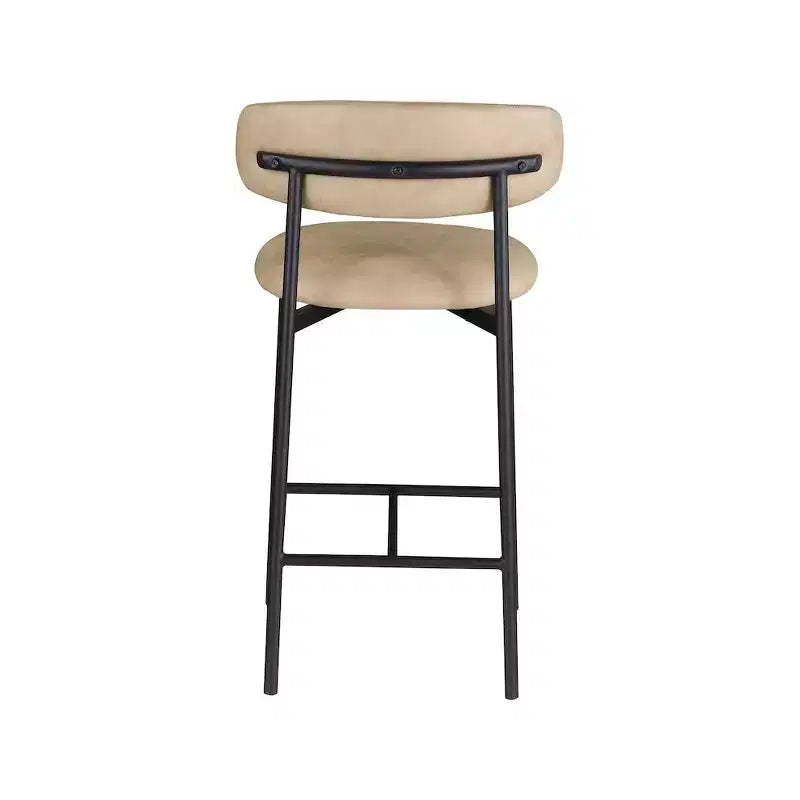 Meridian Furniture,Lupita Tan Vegan Leather Counter Stool, Set of 2