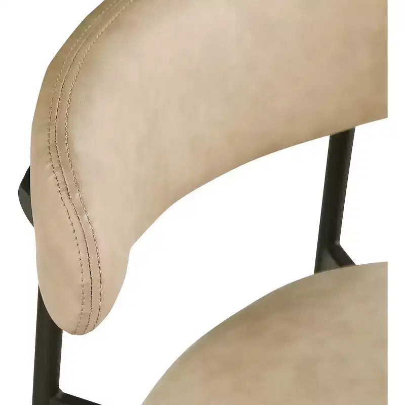 Meridian Furniture,Lupita Tan Vegan Leather Counter Stool, Set of 2