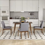 Merax 5-Piece Mid-Century Modern Dining Set with 4 Upholstered Chairs