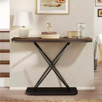 Bekrvio 47.4 Farmhouse Console Table - Rustic Entryway Table with Black Metal Frame | Narrow Sofa Table for Living Room, Hallway, Foyer