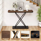 Bekrvio 47.4 Farmhouse Console Table - Rustic Entryway Table with Black Metal Frame | Narrow Sofa Table for Living Room, Hallway, Foyer