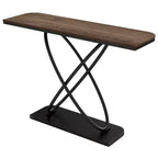 Bekrvio 47.4 Farmhouse Console Table - Rustic Entryway Table with Black Metal Frame | Narrow Sofa Table for Living Room, Hallway, Foyer