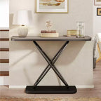 Bekrvio 47.4 Farmhouse Console Table - Rustic Entryway Table with Black Metal Frame | Narrow Sofa Table for Living Room, Hallway, Foyer