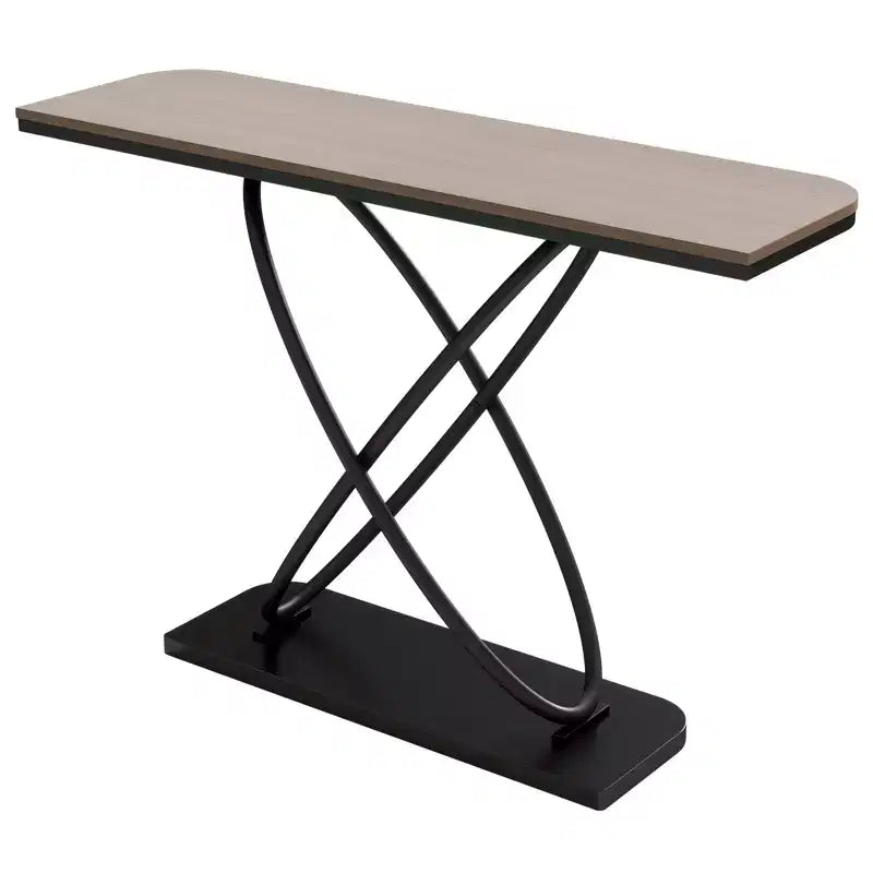 Bekrvio 47.4 Farmhouse Console Table - Rustic Entryway Table with Black Metal Frame | Narrow Sofa Table for Living Room, Hallway, Foyer