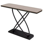 Bekrvio 47.4 Farmhouse Console Table - Rustic Entryway Table with Black Metal Frame | Narrow Sofa Table for Living Room, Hallway, Foyer