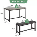 Set tavolo da pranzo da 3 pezzi, con 2 panche imbottite