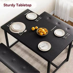Set tavolo da pranzo da 3 pezzi, con 2 panche imbottite