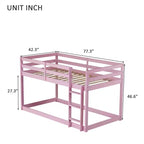 MATEERTY, Letto a castello in legno massello, con scaletta, piattaforme superiore e inferiore realizzate con doghe rinforzate, rosa